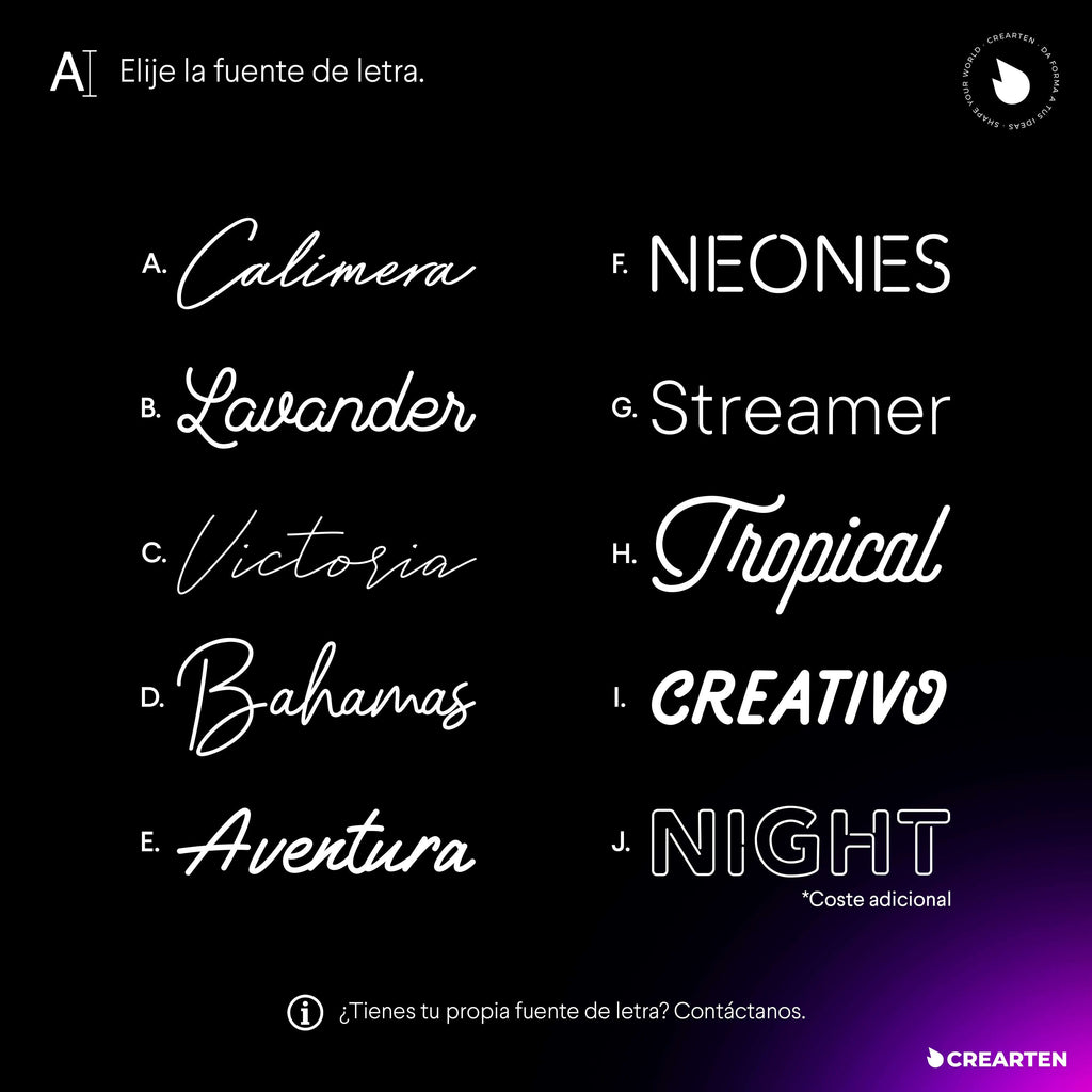 Tu Neón Personalizado - ¡Crea tu propio neón! Crearten