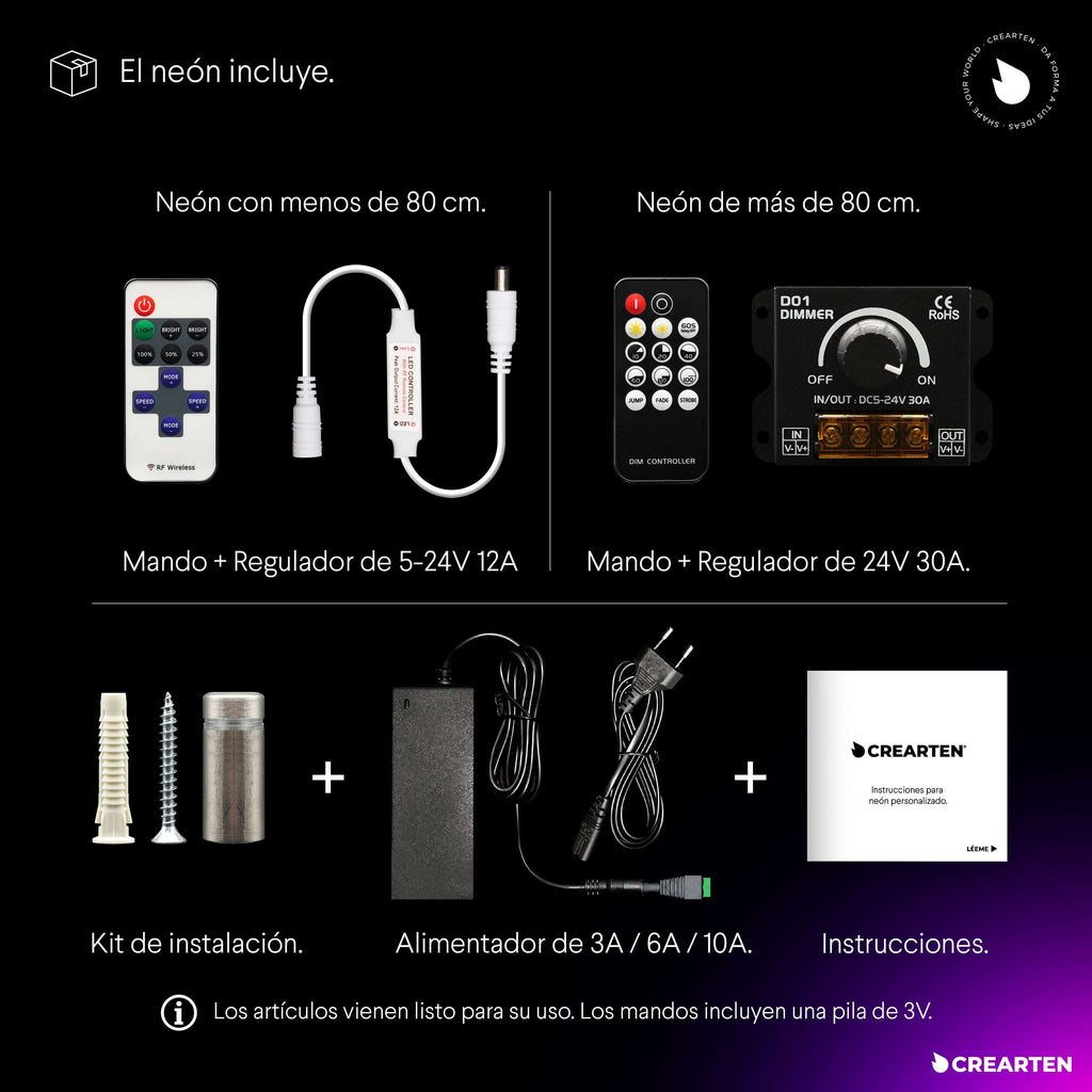 Neón LED - UwU. Crearten