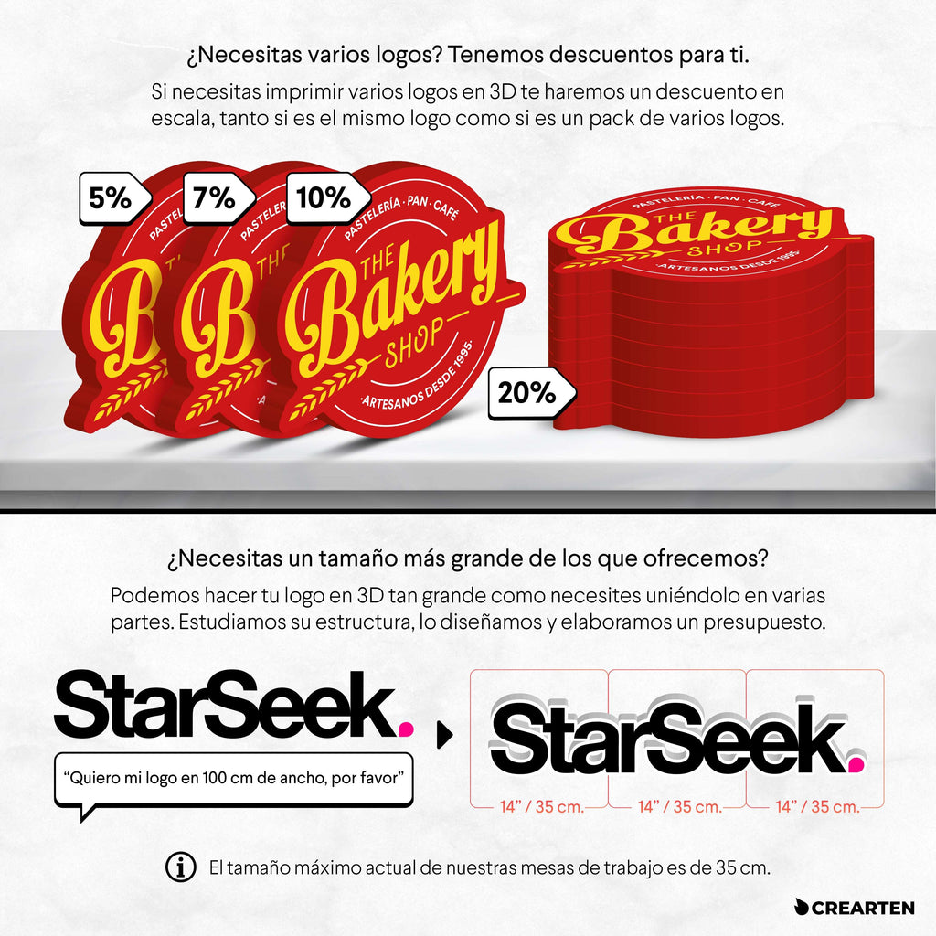 Tu Logo 3D · ¡Imprime tu logo y hazlo real! Crearten
