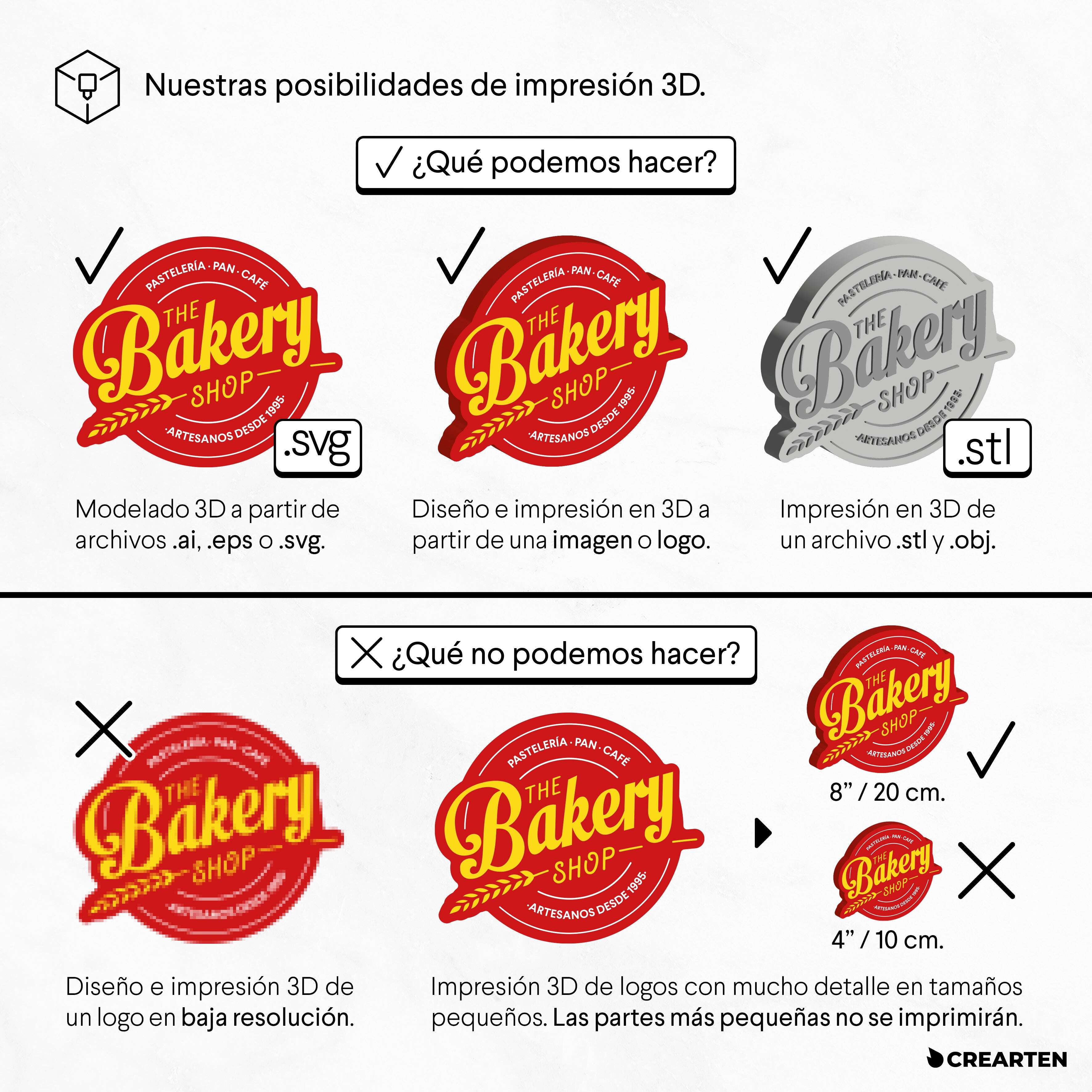 Tu Logo 3D · ¡Imprime tu logo y hazlo real! Crearten